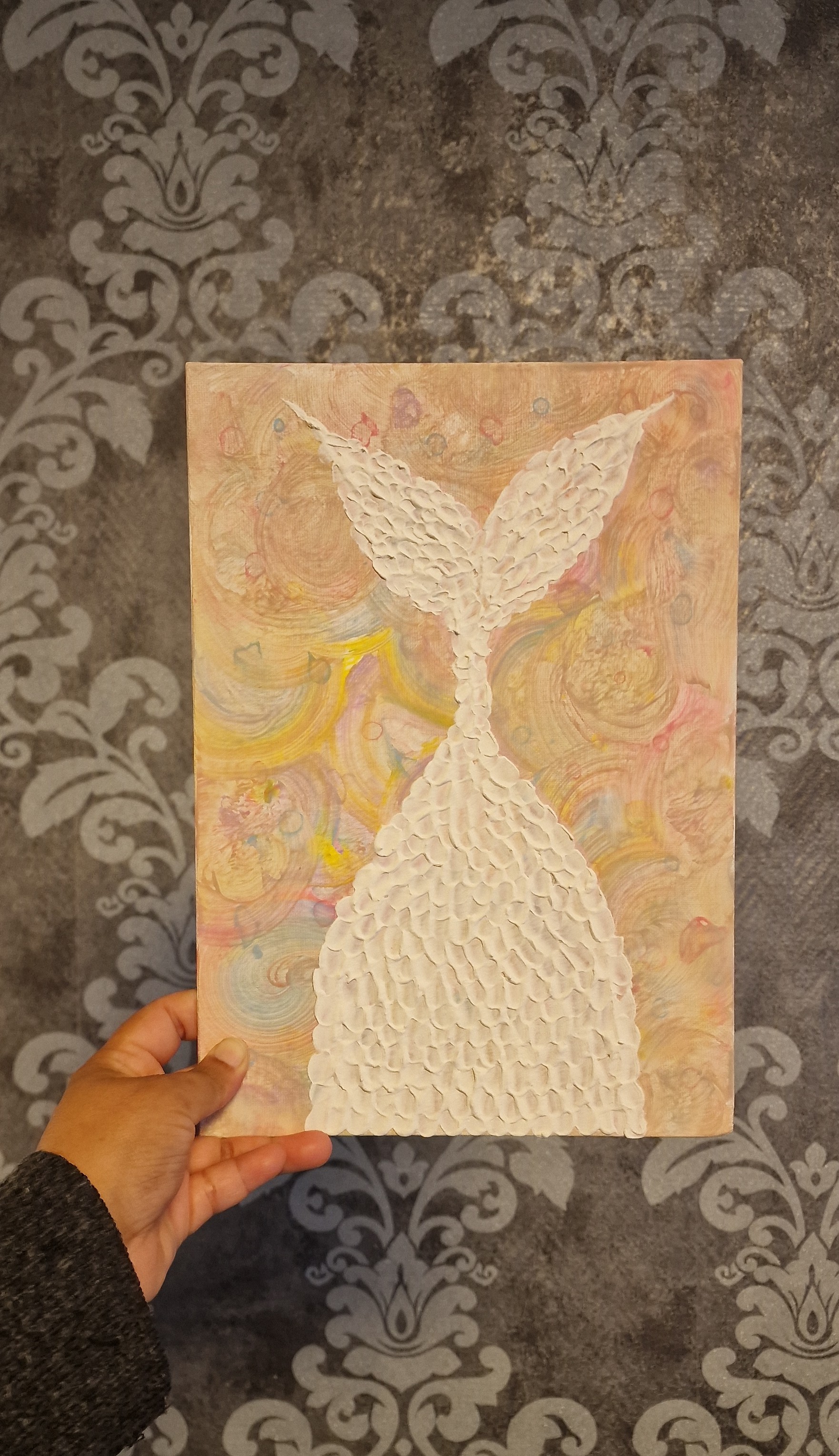 Close-up of textured artwork details